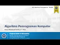 Perkuliahan - Algoritma Pemrograman Komputer dengan Python