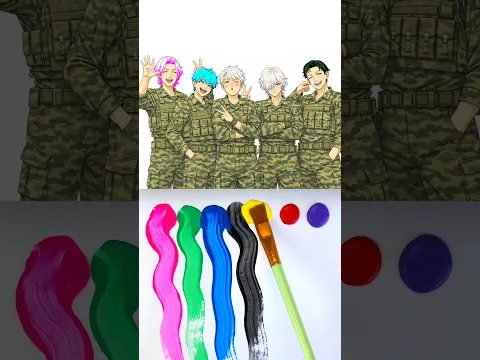 Military Dance Trend 🪖 Saja Boys K-pop Demon Hunters Color Smash Hair Change ✨ #shorts
