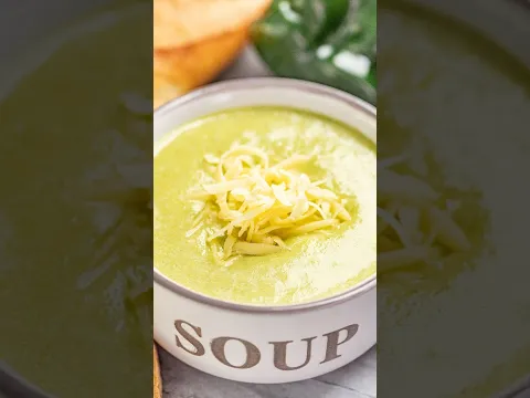 Roasted Poblano White Cheddar Soup #soup #recipe #dinner #cooking