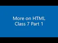ICSE Class 7 Chapter 7 More on HTML Part 1