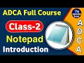 Class - 2 How to Use Notepad in Computer Learn Notepad easily in Hindi ADCA Full Course