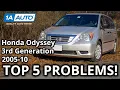 Top 5 Problems Honda Odyssey Minivan 3rd Generation 2005-10