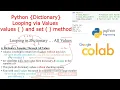 Python Dictionary Looping Through Values