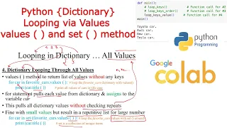 Python Dictionary Looping Through Values