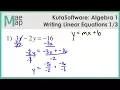 KutaSoftware Algebra 1 - Writing Linear Equations Part 1