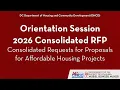 DHCD Orientation Session 2026 Consolidated RFP for Affordable Housing Financing Development Sites