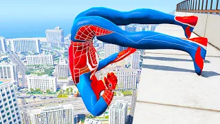 SPIDERMAN CRAZY JUMPS & BEST FALLS #7 😱 (GTA 5 Spider-Man Gameplay Fails)