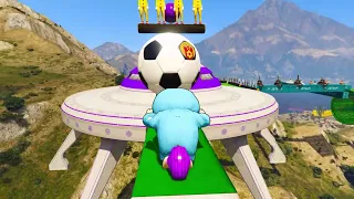 Superheroes On A Motorcycle Ride Over The Sea Along The Supper Spider Man Bridge GTA 5