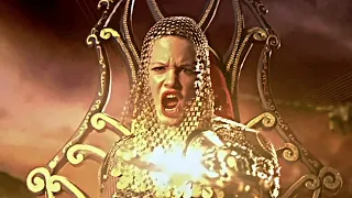 dragon queen uses her golden army to defeat evil wizards horde movie recap