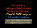 Using Statistical Methods with DataFrames Python Pandas Class XII I P