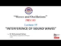 Waves and Oscillations Topic INTERFERENCE OF SOUND WAVES