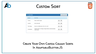 Custom Sort Function in AdaptableBlotter JS