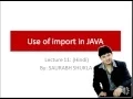 Lecture 11 Use of import in Java Hindi
