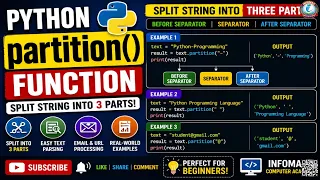 Python partition Function Tutorial Split String into Three Parts in Python