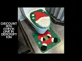 Santa Toilet Seat Cover Set 2PC Christmas Bathroom Decor Santa on The Toilet Seat Cover and Mat for