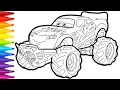 LIGHTNING McQUEEN Off Road XRS Monster Truck CARS Drawing and Coloring Pages Tim Tim TV