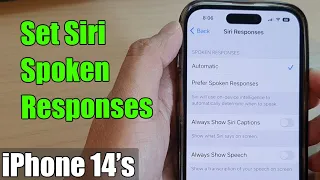 IPhone 14 14 Pro Max How To Set Siri Spoken Responses To Automatic Or Prefer Spoken Responses 