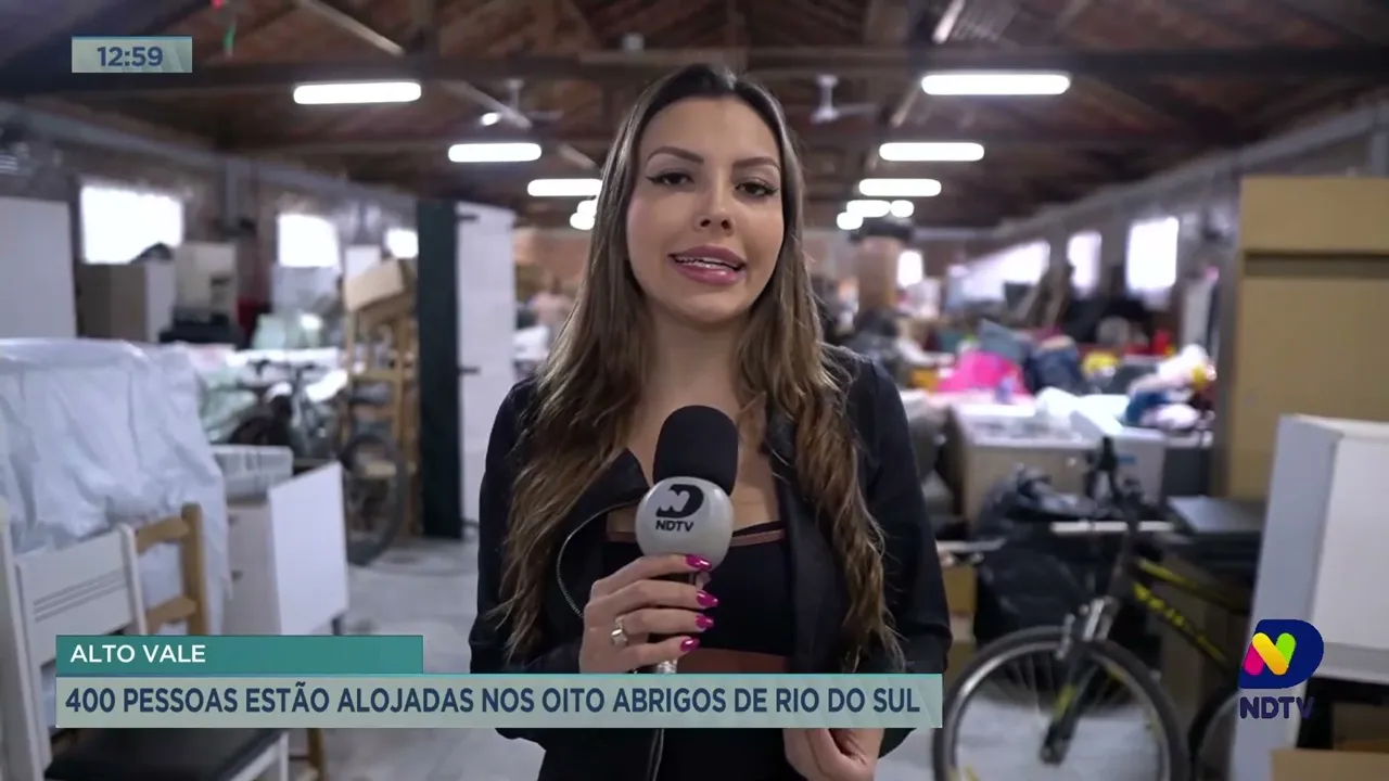 Alto Vale: 400 pessoas estão alojadas nos oito abrigos de Rio do Sul