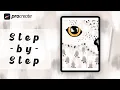 Procreate Step by Step Tutorial - Snowy Owl