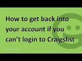 How to get back into your account if you can t login to Craigslist