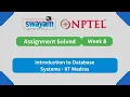 Introduction to Database Systems Week 8 NPTEL ANSWERS 2026