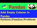 pandas add empty column in the dataframe pandas python pandas add column to dataframe