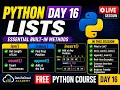 Day 16 Python List Methods Explained len count index append insert