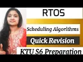 Scheduling Algorithms in RTOS Quick Revision KTU S6 RTOS