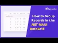 How to Group Records in the NET MAUI DataGrid
