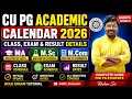 CU PG Academic Calendar 2026 Class Exam Result Details MA M Sc M Com Calcutta Univer