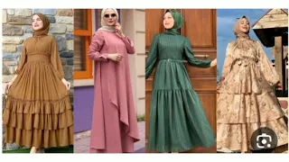 تشكيله حديثه فستان خروج صيفي محجبات 2024 