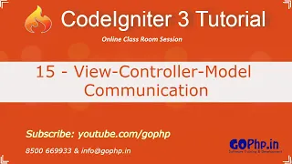 15 - View Controller Model Communication CodeIgniter 3 Tutorial
