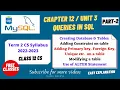 Chapter 12 Queries in SQL Part 2 Creating Database and tables Alter command Class 12 CS