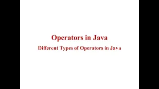 APP Java - Operators