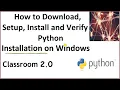 How to Install Python on Windows OS Download Setup Install and Verify Python
