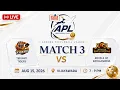 LIVE Tirupati Tigers vs Royals of Rayalaseema Match 3 APL 2026