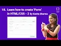 How to create Form in Part 2 - HTML tutorial for beginner in Hindi Part-18
