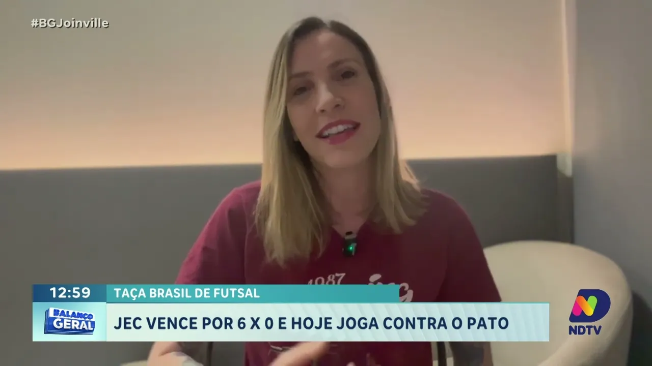 Taça Brasil de Futsal: JEC vence por 6 x 0 e hoje joga contra o Pato