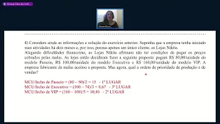 CONT GERENCIAL - Correção de Exercícios: Teoria das Restrições - GRAVADA
