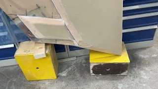 3 August 2022   Laminating the aft part of the centerboard trunk.