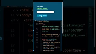 Create Random Password generator using html css and JS JavaScript Projects