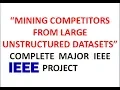 MINING COMPETITORS FROM LARGE UNSTRUCTURED DATASETS MAJOR IEEE PROJECT DATA MINING PROJECT