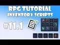1 Unity RPG Tutorial - Inventory scripts