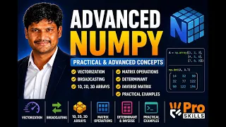 NumPy Advanced Tutorial Vectorization Matrix Operations Broadcasting Determinant Python Course