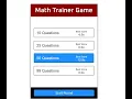 Simple Math Trainer Game using JavaScript