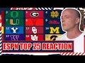 ESPN Releases Preseason Top 25 Rankings - Josh Pate REACTION
