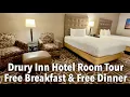 Drury Inn Hotel Room Tour - Free DINNER and Free Breakfast Drury Inn Suites