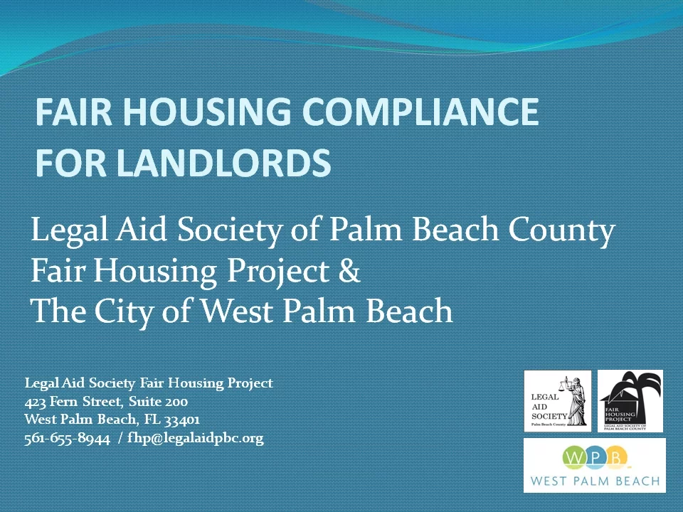 Legal Aid Society --Fair Housing Compliance for Landlords