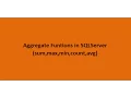 Aggregate Functions in SQL Server