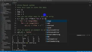 Create 2D array in Python that we access array elements like Pascal syntax